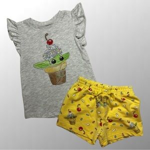 🆕 Disney / Star Wars Grogu Top with Shorts Set / Size: 4T